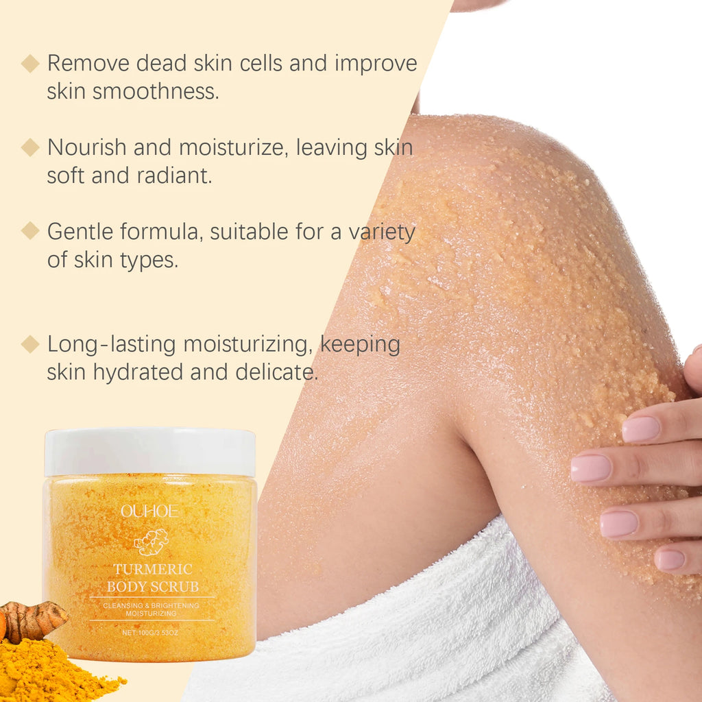 Turmeric Body Scrub for Smooth Skin - Natural Exfoliating Sea Salt 5pcs Scrubs Treatments Tidesmit
