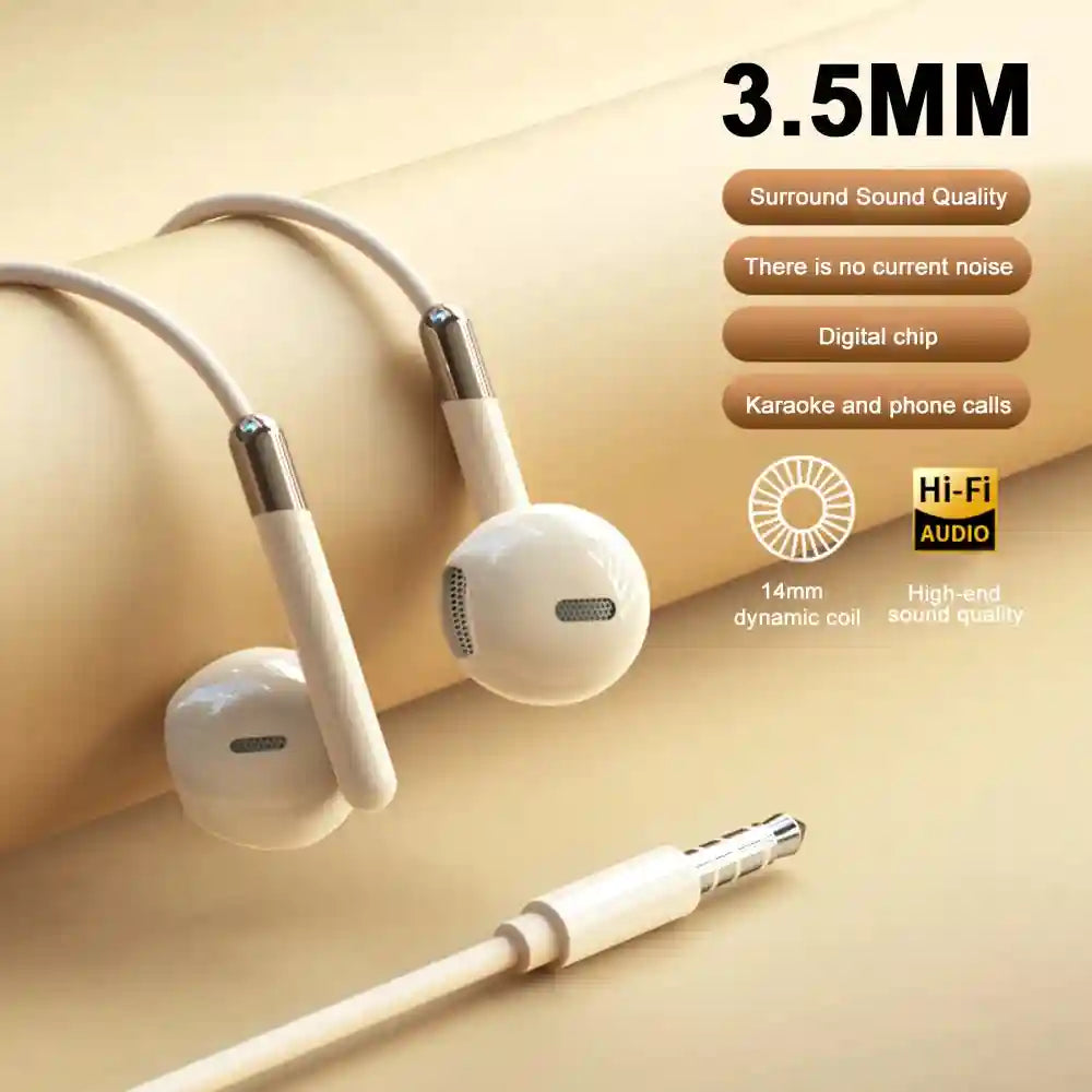 USB C Wired Headphones | HiFi Stereo Sound for Galaxy and iPhone 3.5mm Yellow Tidesmit