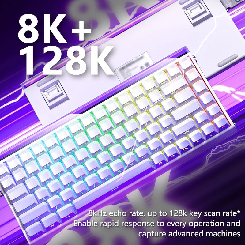AULA HERO 84 HE Wired Mechanical Keyboard Music Rhythm RGB Backlit Magnetic Switch 8K Return Rate 128K Scan Rate Gaming Keyboard