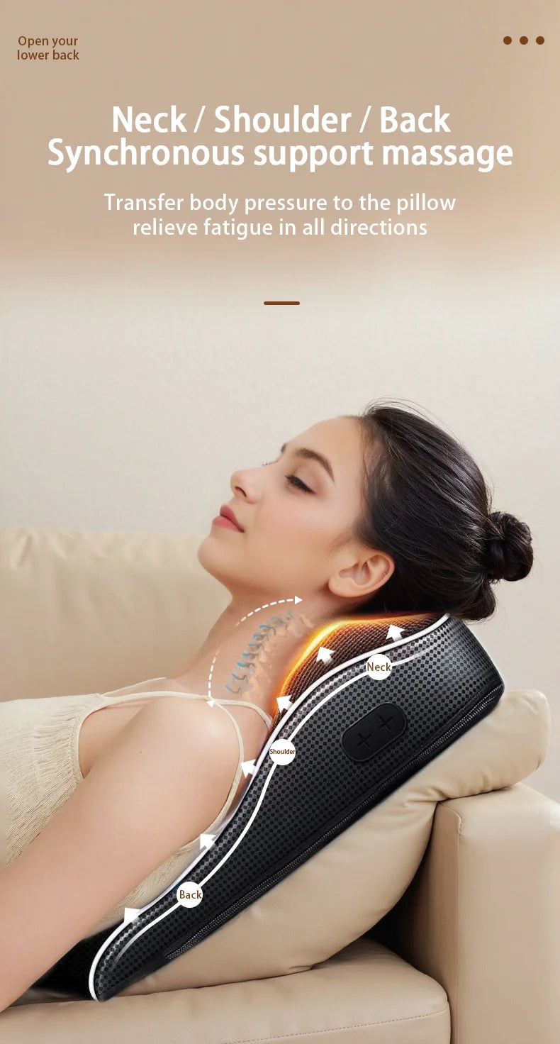 Electric Cervical Neck Massager with Heat Therapy and Airbag Traction Back Massage Instrument Tidesmit
