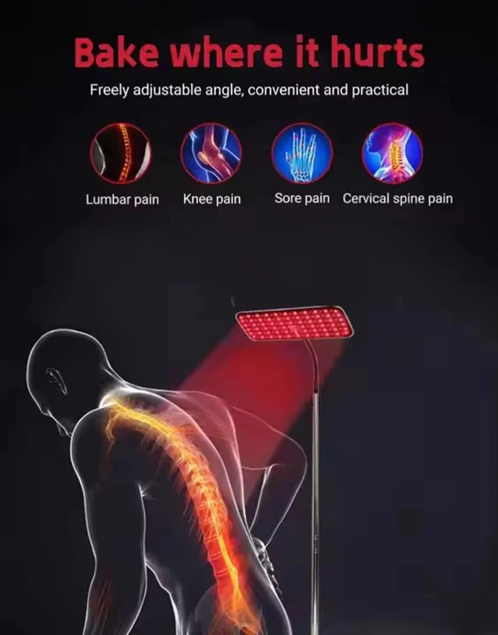 Near Infrared Light Panel 660nm 850nm Red Light Lamp With Timer Face and Body Home Use Relief Pain Device with Adjustable Stand