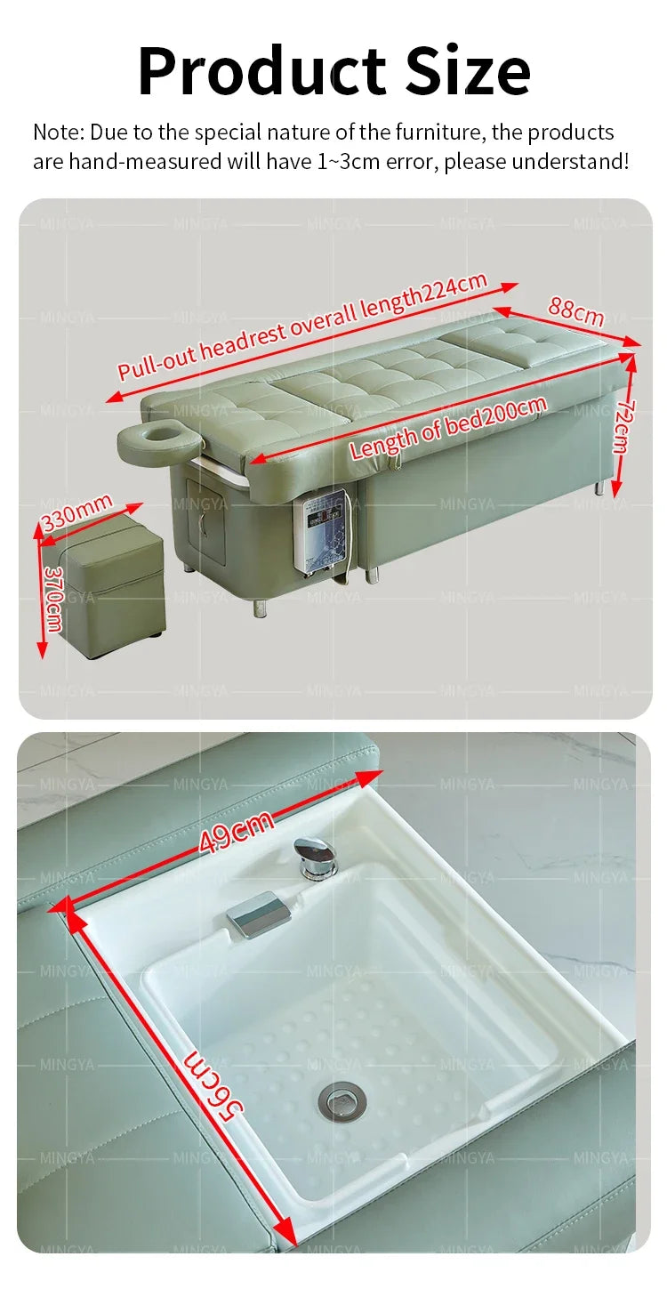 Electric Shampoo Bed for Head Therapy | Adjustable Salon Sofa | Tidesmit Massage Chairs Tidesmit