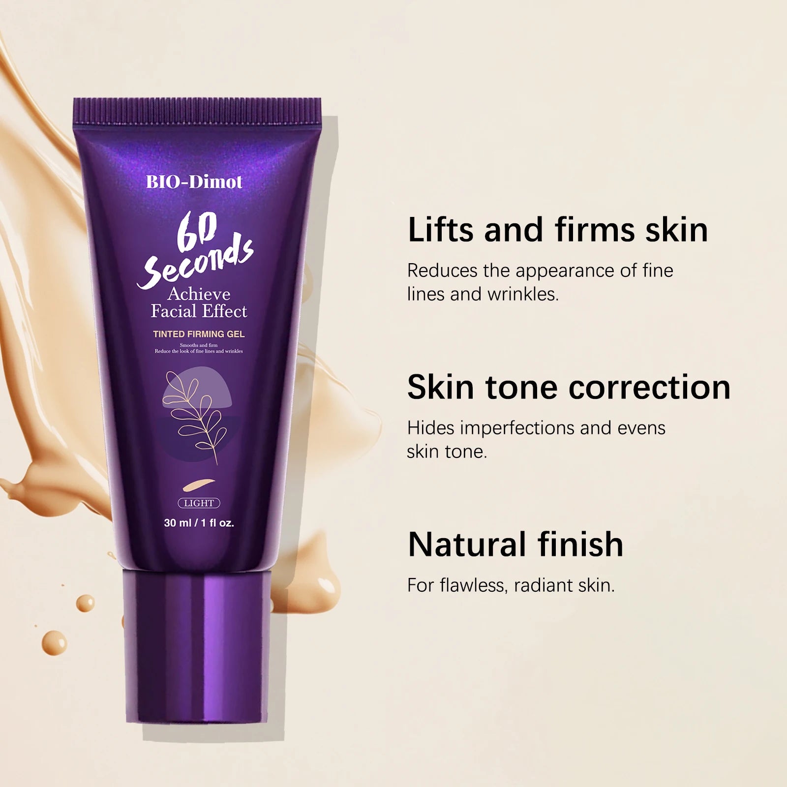 Tidesmit full coverage firming foundation for oily skin in long lasting waterproof formula texture close up