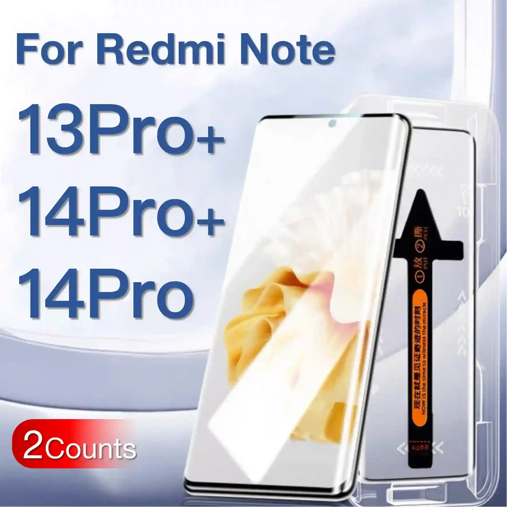 Redmi Note 14 Pro Plus Tempered Glass Screen Protector 2 Pack - 9H Hardness AE Redmi Note 13ProPlus Tidesmit