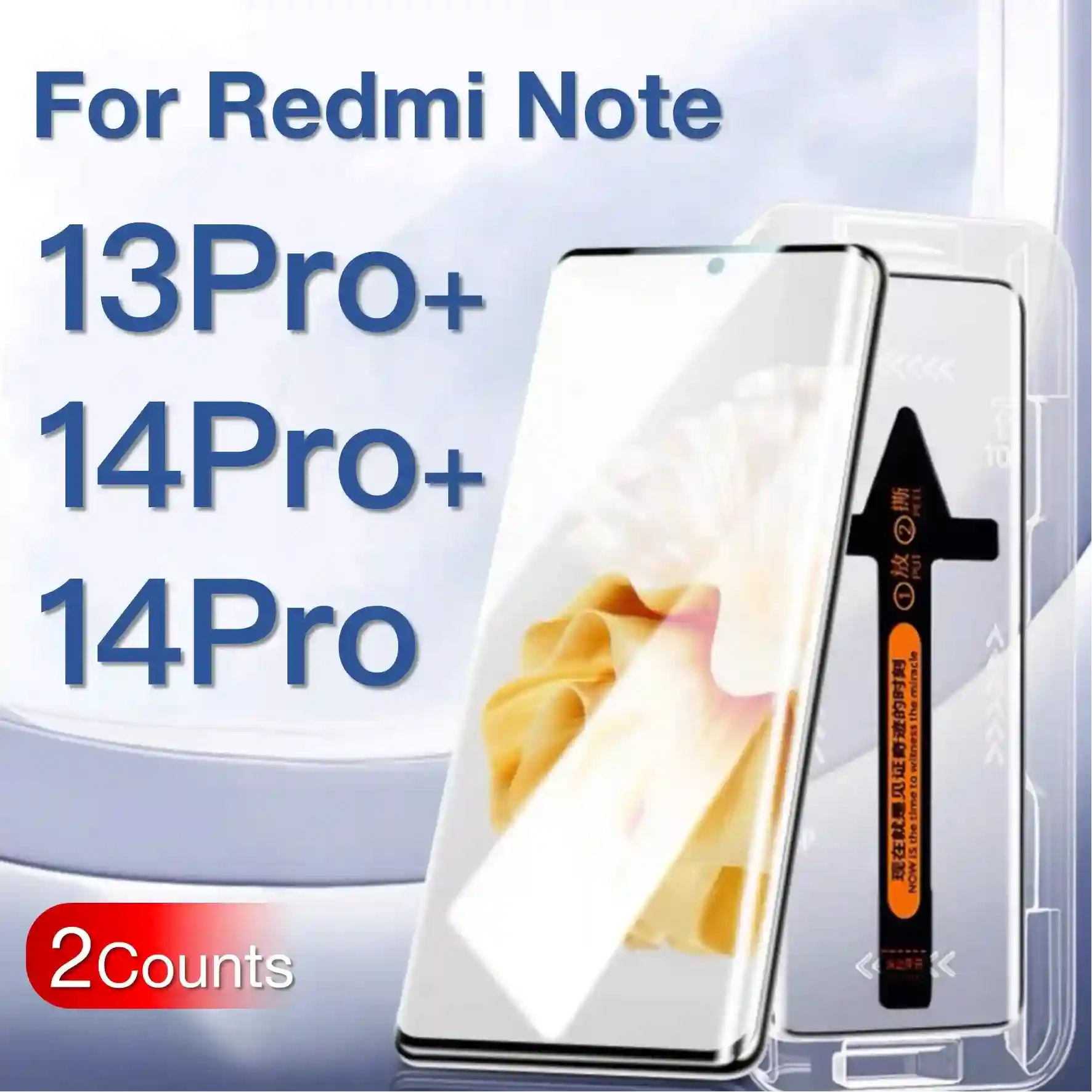 Redmi Note 14 Pro Plus Tempered Glass Screen Protector 2 Pack - 9H Hardness AE Redmi Note 13ProPlus Tidesmit