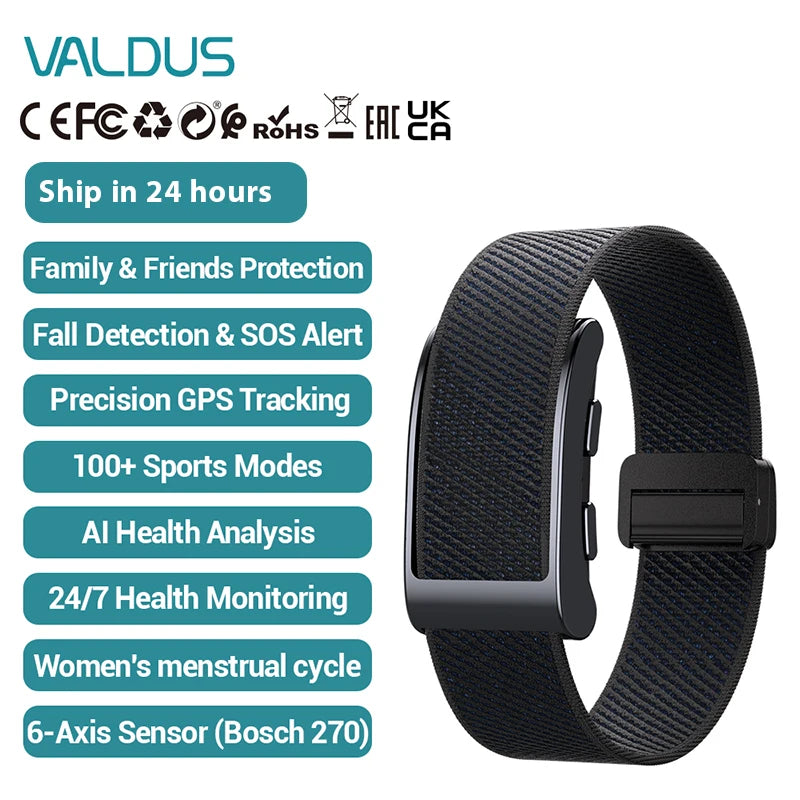 VALDUS VANTA ECG Smartwatch Man Woman SOS Fall Reminder Fitness Tracker Heart Rate Blood Pressue Sleep Monitor 2026 New Bracelet