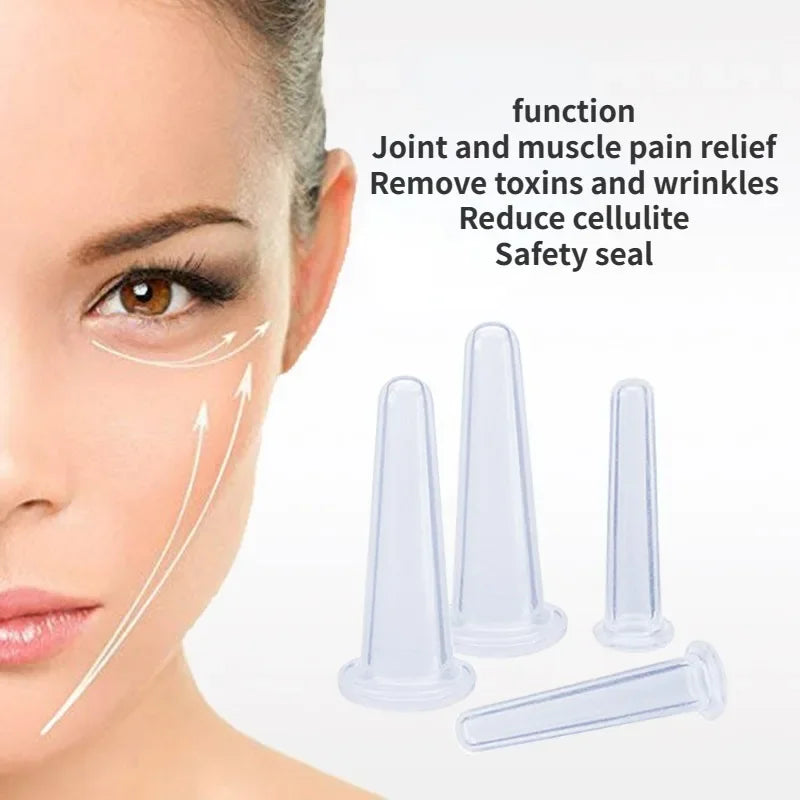 Silicone Vacuum Cupping Set for Facial Lift and Deep Tissue Recovery Back Massage Instrument Tidesmit