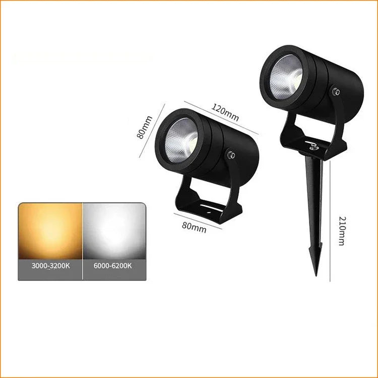 Waterproof Dimmable Outdoor LED Garden Lighting Spike Lawn Lamp Path Spotlights 5W 7W 10W 15W AC220V DC12V 24V for Garden
