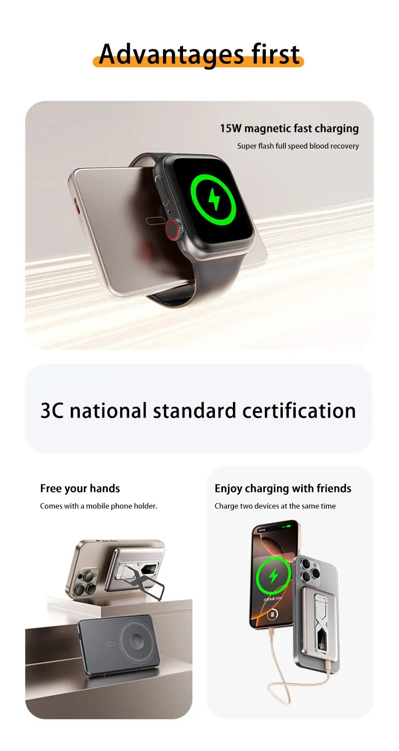 Magnetic Power Bank 10000mAh PD 20W Fast Charger - Tidesmit Tidesmit