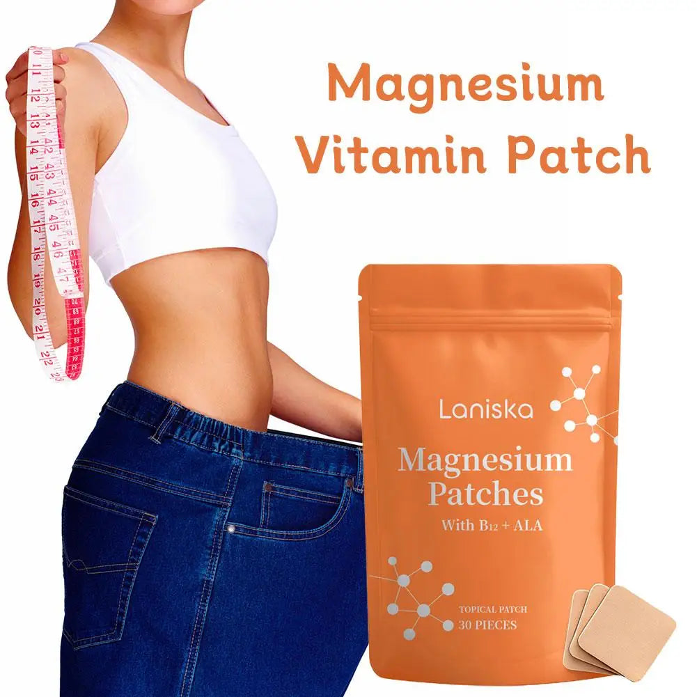 30Pcs Magnesium Multi-Vitamin Patch for Metabolism Boost Appetite Support Transdermal B12 Vitamin E Complex for Weight Managemen