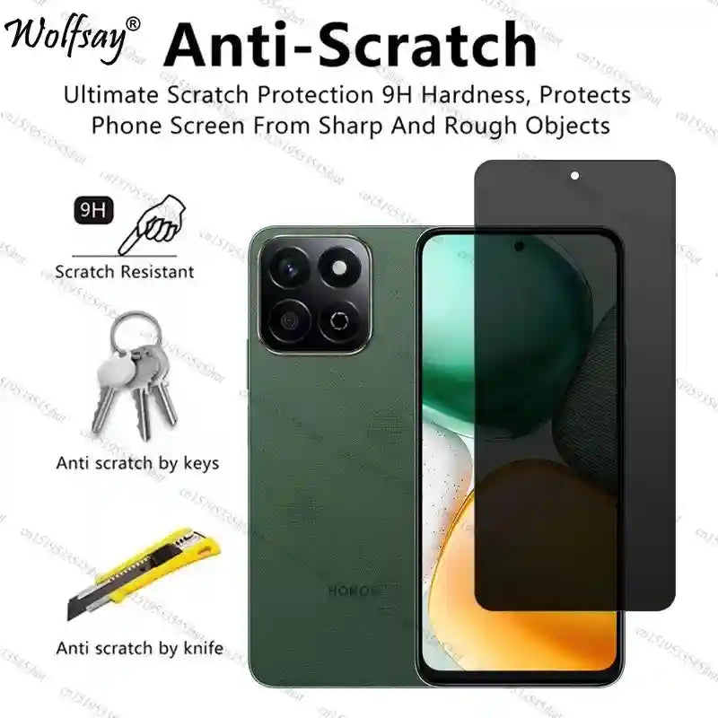 Honor X7c 5G Privacy Screen Protector - 9H Hardness Anti-Spy Glass AE Tidesmit