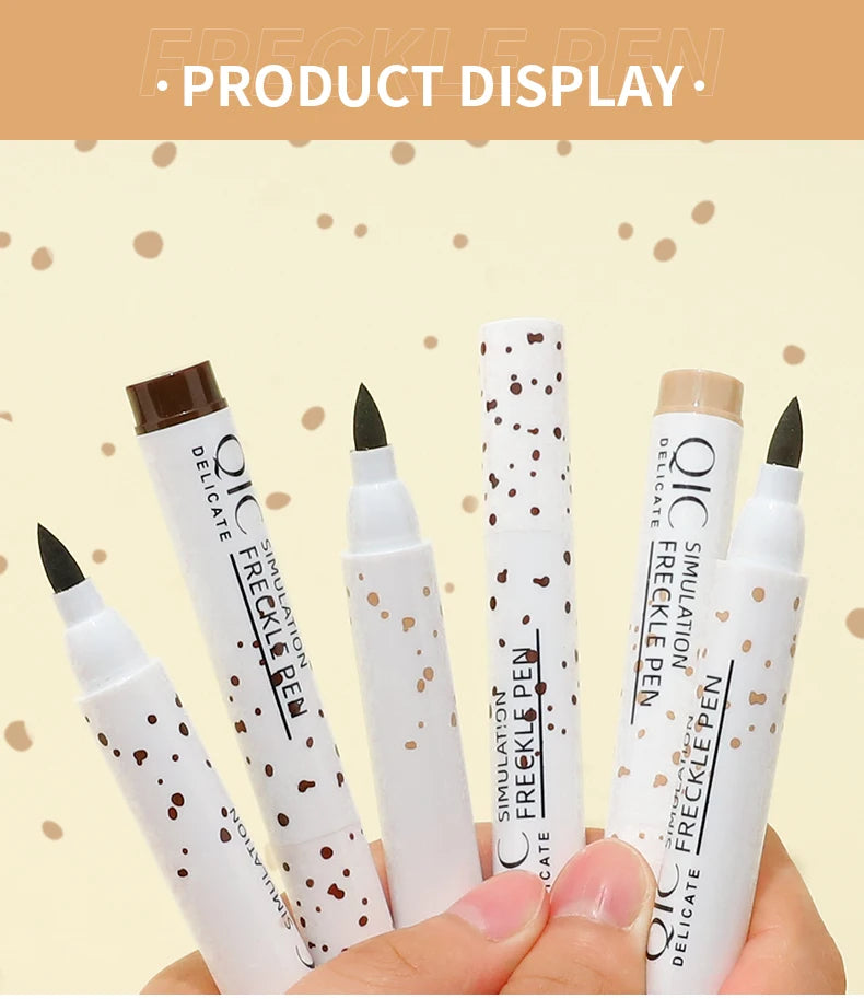 Tidesmit waterproof fake freckles pen for natural dotted face makeup texture close up
