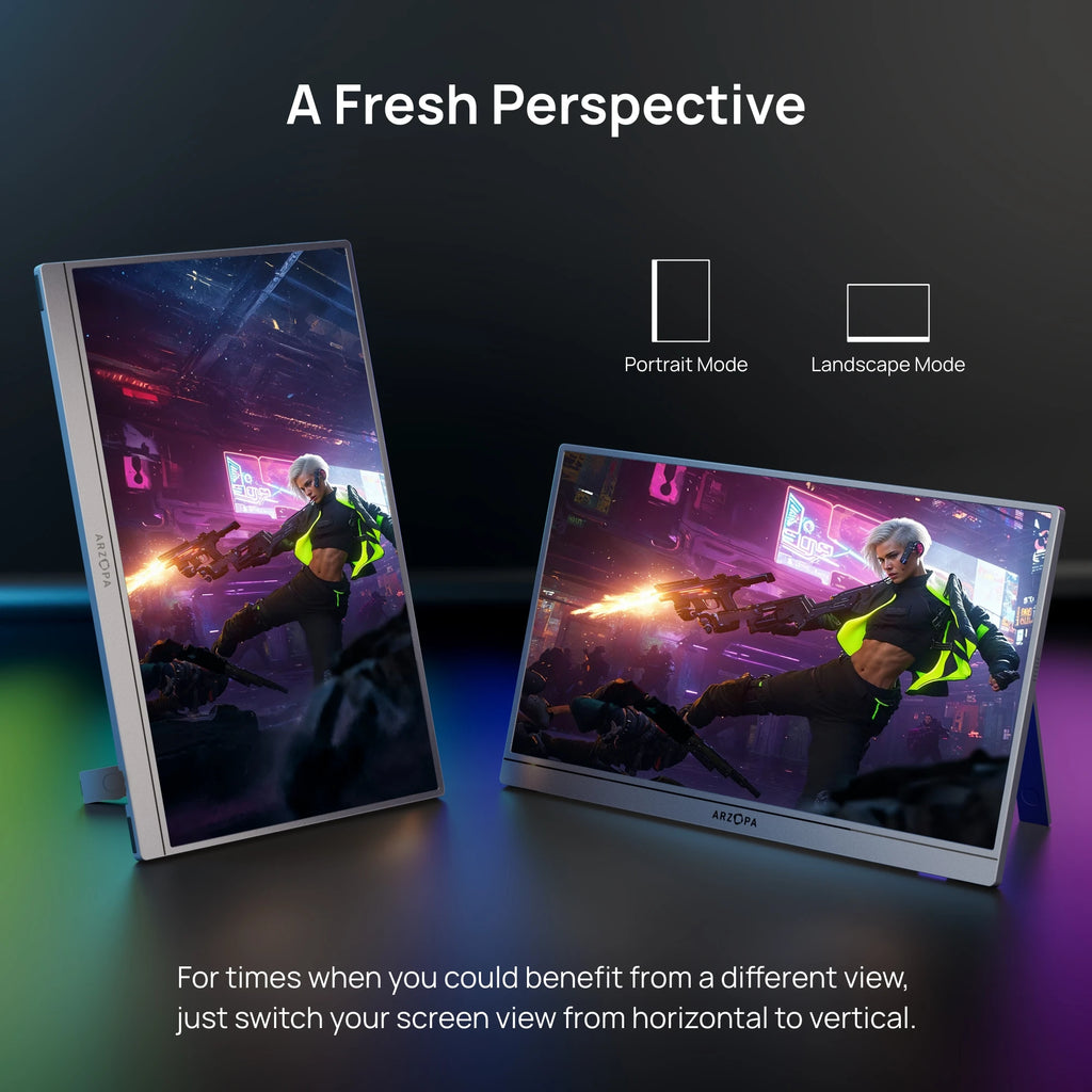 ARZOPA 16.1'' 180Hz 2.5K Portable Monitor, 2560x1440 QHD 107% sRGB, External Second Screen for Laptop, PC, PS5, Mac, Xbox-Z3FC