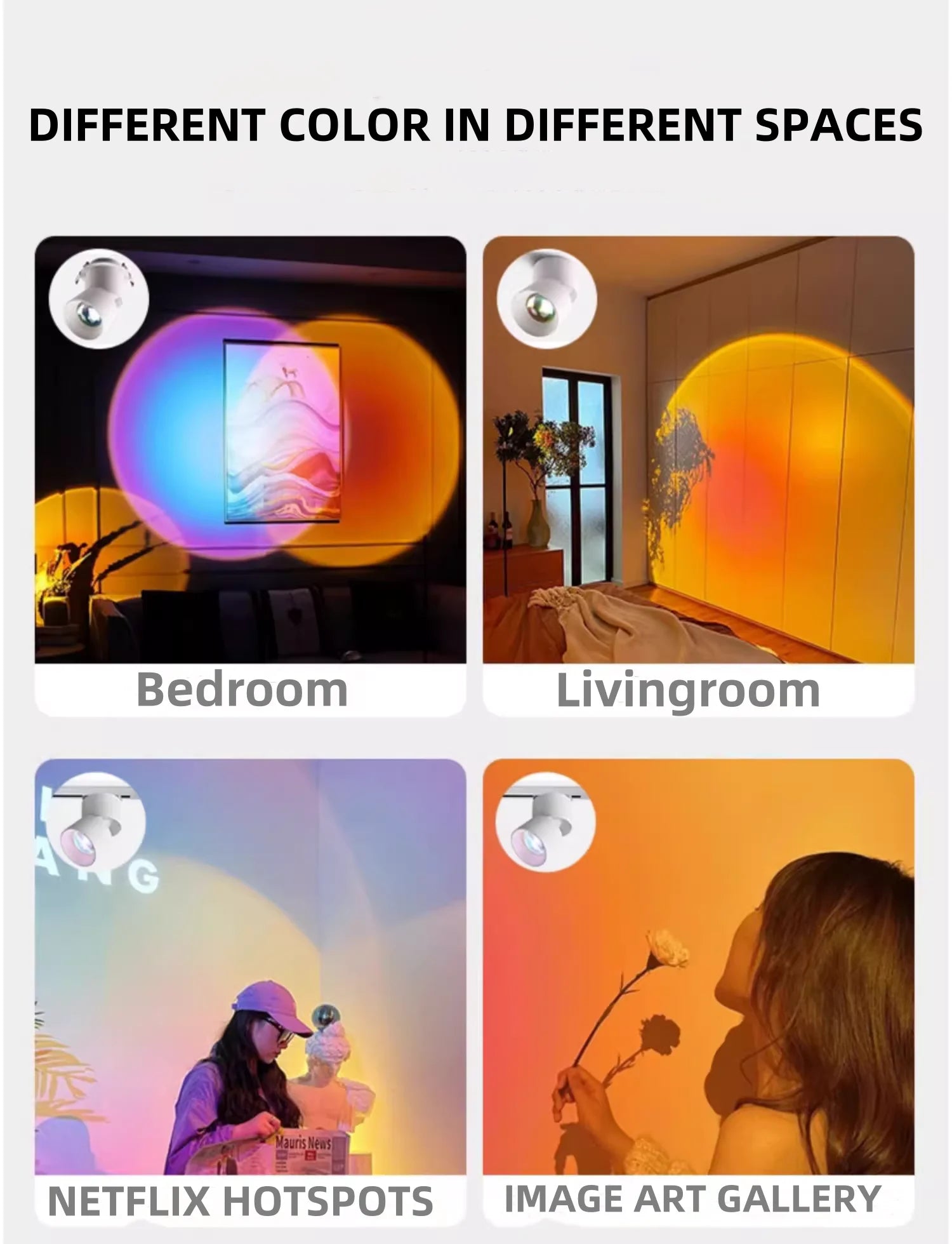 Romantic Sunset Spotlight LED Lamp Interior Surface Surface Embedded Ceiling Spot Lighting For Decoration Living Bedroom Hallway