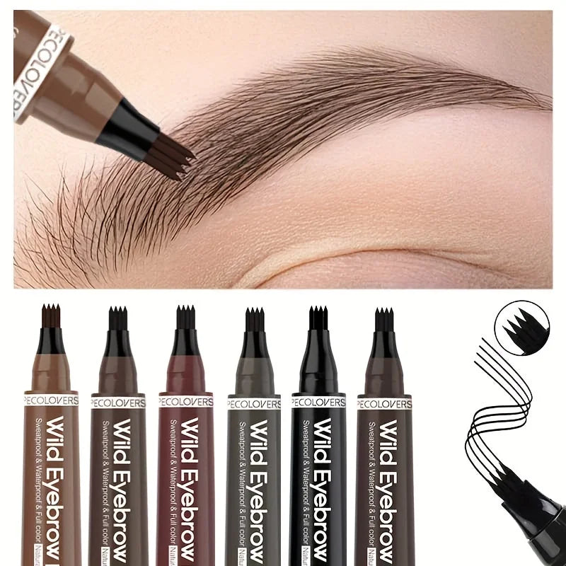 Eyebrow Tattoo Pen Waterproof 4-Tip Microblading Makeup Tool Permanent Makeup Machines Tidesmit
