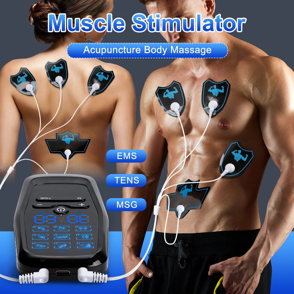 TENS Muscle Stimulator for Back Pain Relief | Portable Electric Massager Back Massage Instrument Tidesmit