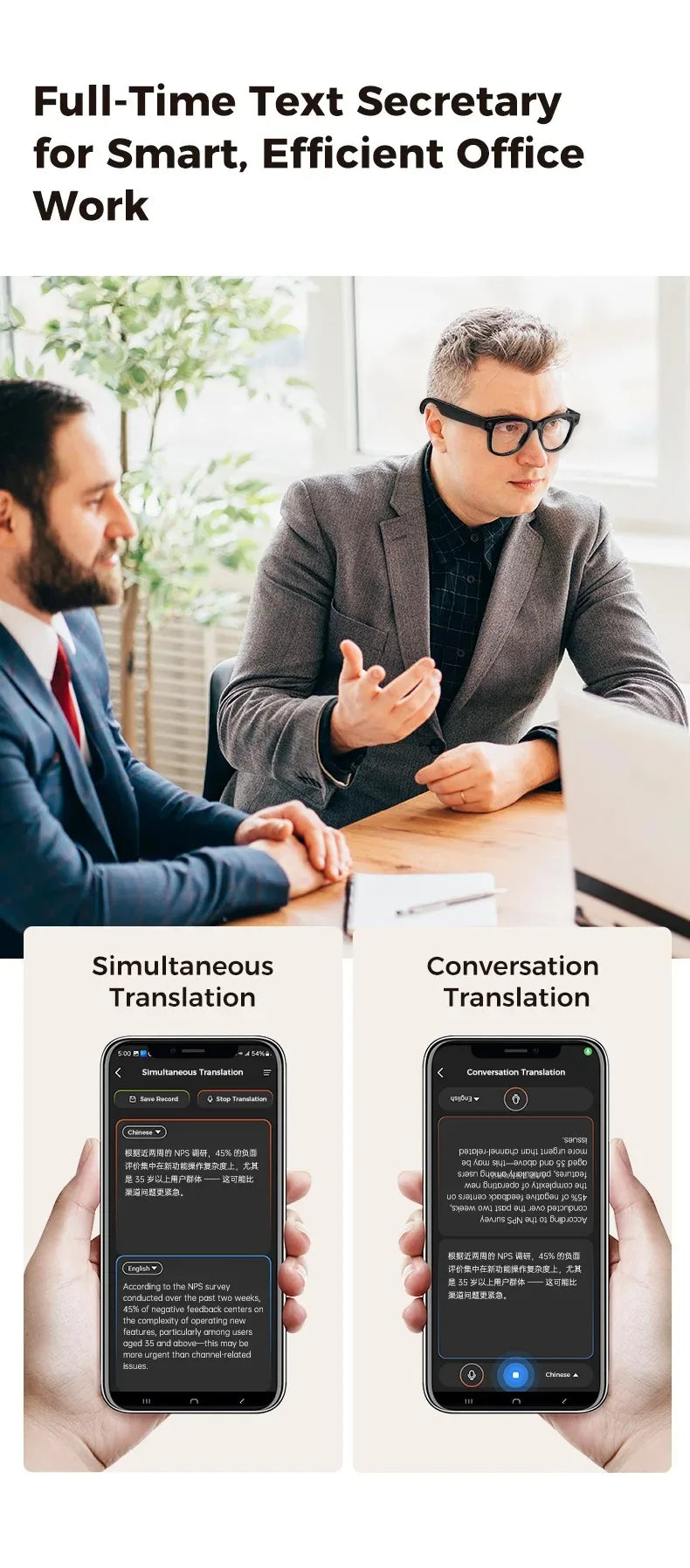 AI Smart Glasses with 8MP Camera and Real-Time Translation - Tidesmit Tidesmit
