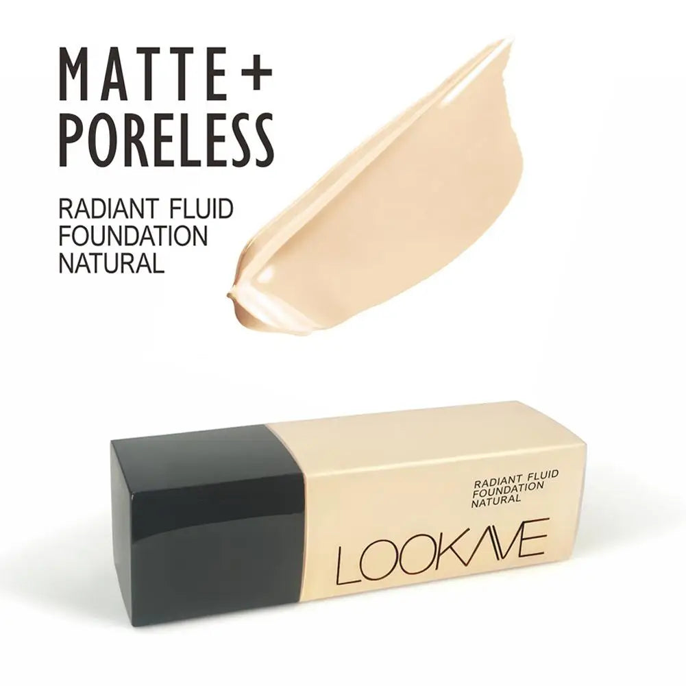 Tidesmit LOOKAVE long lasting full coverage matte liquid foundation and moisturizing concealer base makeup swatch