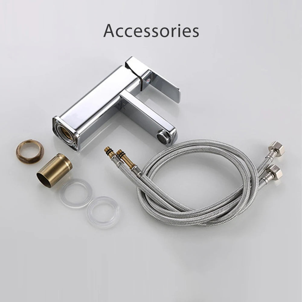 Stainless Steel Bathroom Faucet, Single Lever Basin Mixer, Anti-Oxidation 3-Layer Plating, Timeproof Rustproof, Washbasin Tap