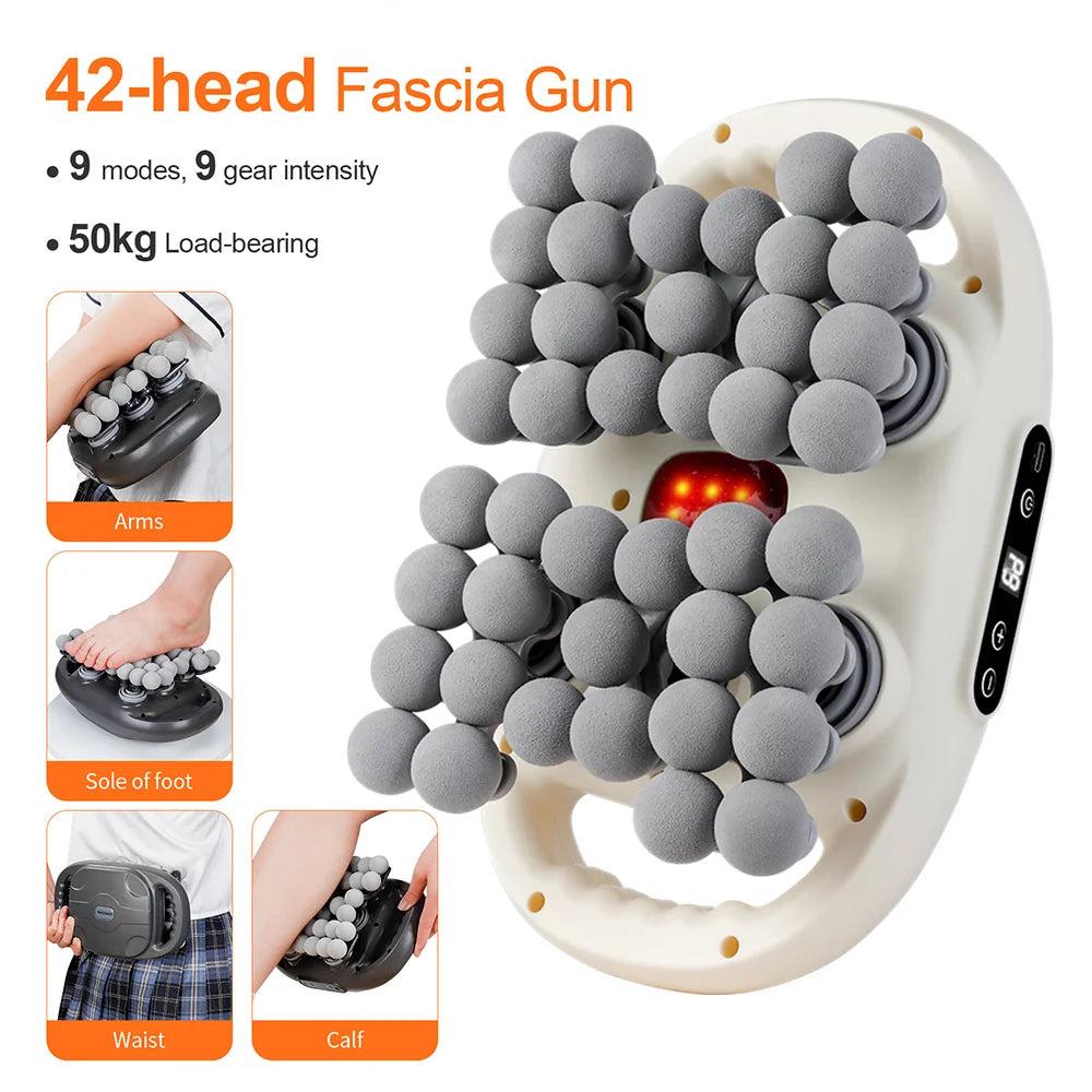 Deep Tissue Massage Gun | 42-Head Percussive Therapy Device - Tidesmit Fascia Gun Tidesmit