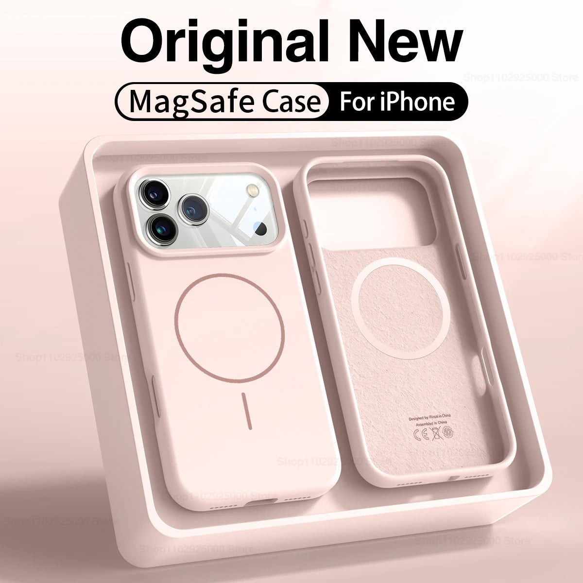 Magnetic Liquid Silicone Case for iPhone 16 Plus - Shock-Absorbing Cover Pink China Mainland Tidesmit