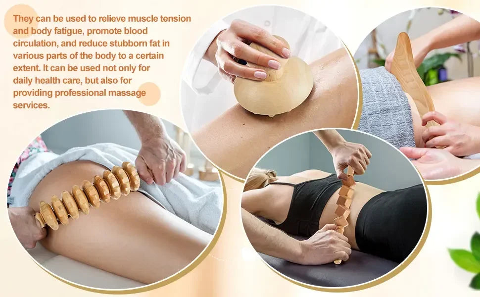 Wooden Lymphatic Drainage Massager Tool for Targeted Body Contouring Back Massage Instrument Tidesmit