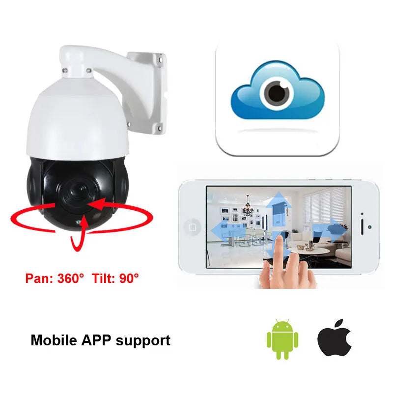 XMeye PTZ IP 8MP 6MP 5MP 30x 4K POE IP PTZ camera Onvif-compatible with two way audio