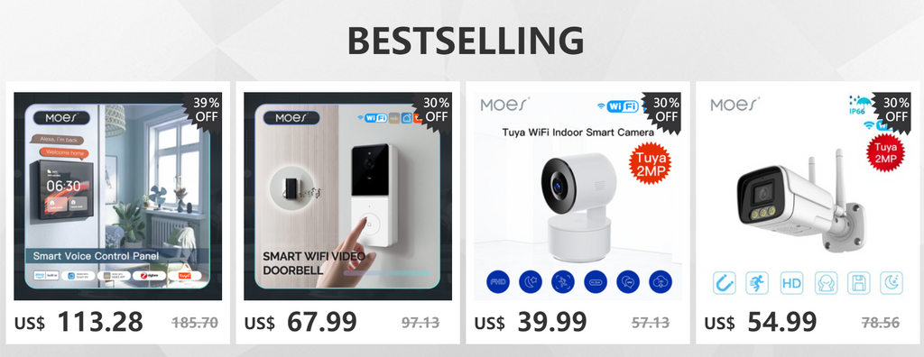 MOES Tuya Smart WiFi Video Doorbell Camera with 2-Way Audio Intercom, Night Vision & Wireless Door product  Home Security