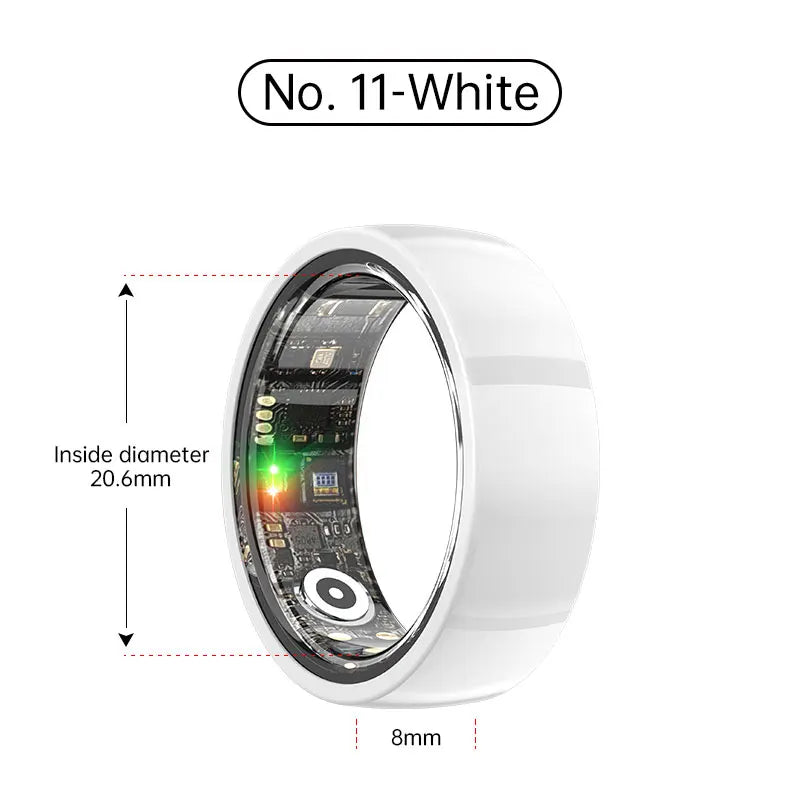 Smart Health Ring – Waterproof Fitness Tracker by Tidesmit Ceramic White No. 11 Tidesmit