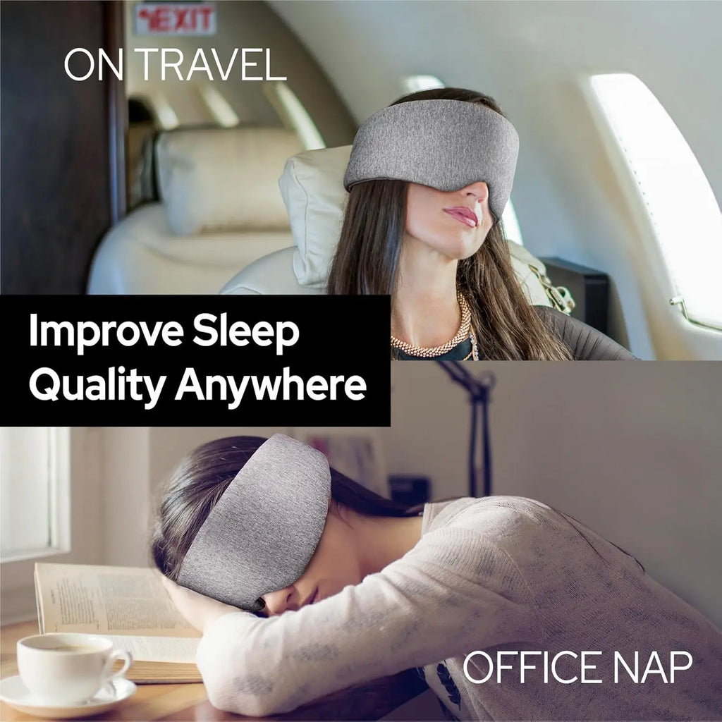 Cotton Sleep Eye Mask,100% Blocking Light Sleeping Mask for Side Sleeper,Soft Zero Pressure Cooling Blackout Eye Masks for Sleep