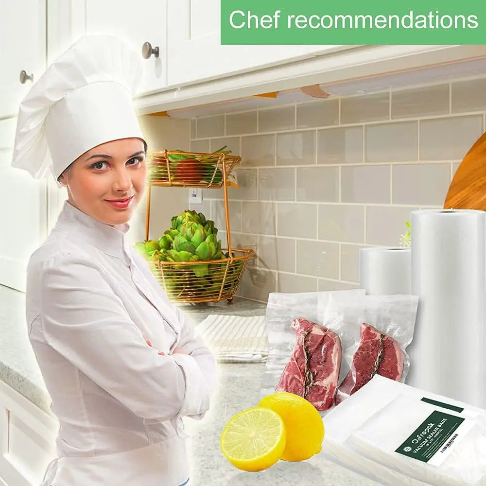 Heavy-Duty Vacuum Sealer Bags Roll with Seal - Cut-to-Size Sous Vide & Food Preservation System, Compatible with Vacuum Sealers