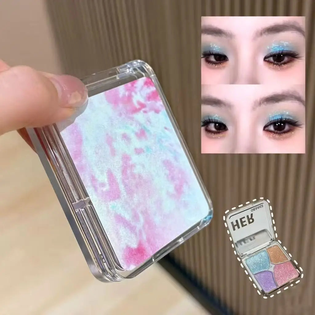 Tidesmit Herorange 4-grid face makeup palette featuring eyeshadow highlighter blush and matte brightening powder