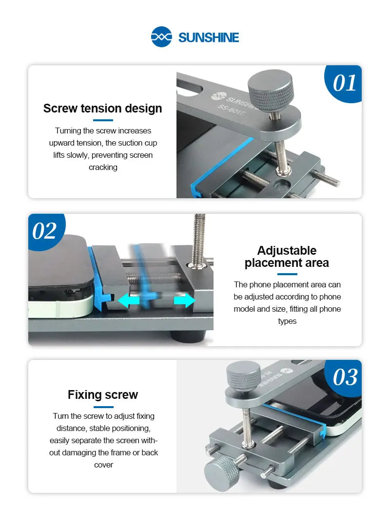SUNSHINE SS-601G LCD Screen Separator Mobile Phone Free Heating Screen Quick Removal Clamping Fixture