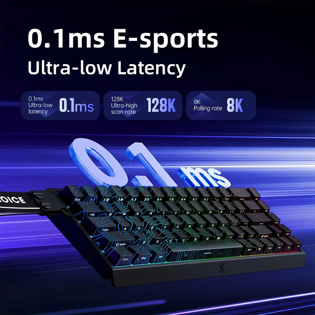 MCHOSE ACE68 Magnetic Keyboard Wired Mechanical Gaming 0.01mm RapidTrigg 8000Hz SOCD/Rs 0.125ms 128K Sampling Rate for Logitech