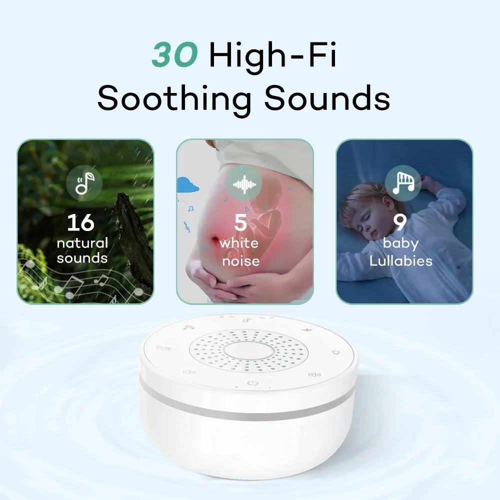 Sleep White Noise Machine with Soothing Sound Touchable Rechargeable Night Light Relaxing Audio & Sleep Lamp for Baby