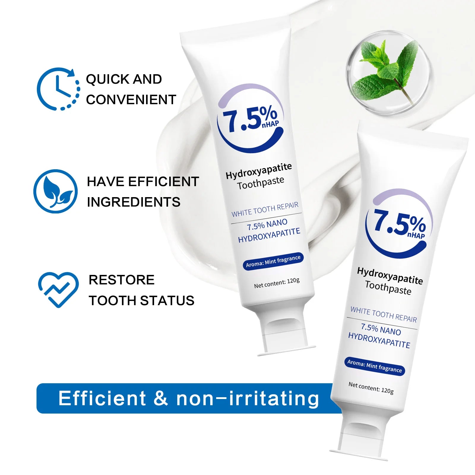 Tidesmit Hydroxyapatite enamel repair toothpaste and whitening pen set for gentle stain removal and fresh breath
