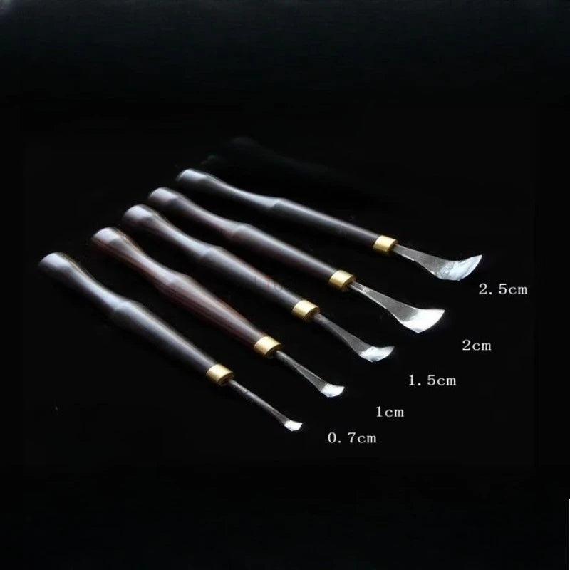 Woodworking DIY Spoon Digging Knife Precision Carving Special Curved Knife Professional Craftsman Tree-root Carving Chisel Tools