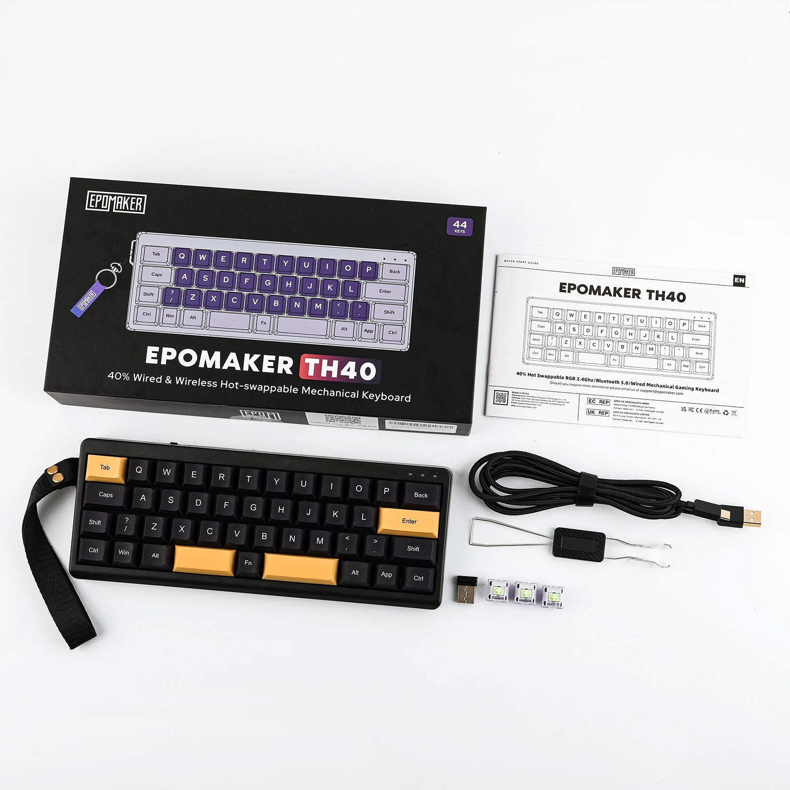 EPOMAKER TH40 VIA Ultra-Compact 40% Layout Hot-Swap Gasket-mounted Wired/Bluetooth/2.4G Wireless Mechanical Keyboard