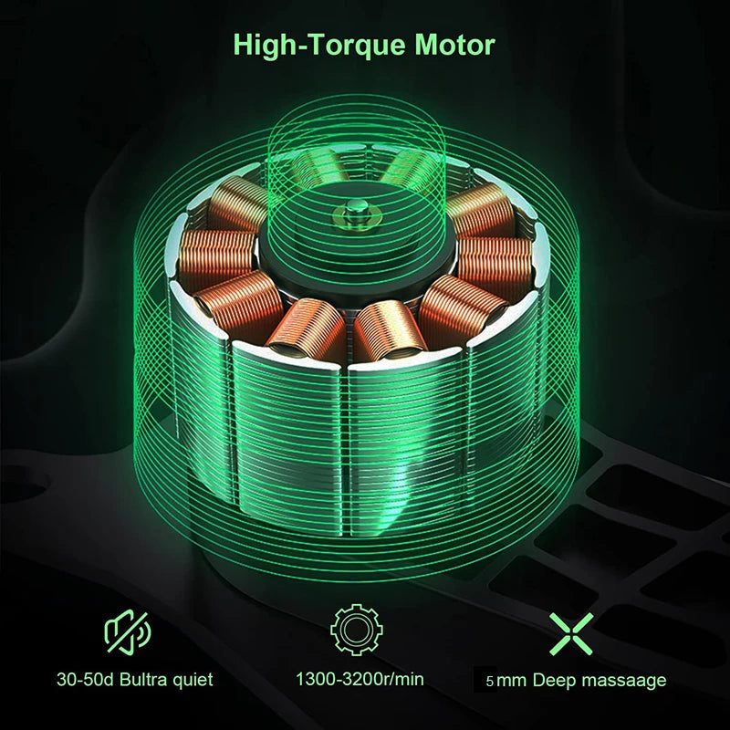 Deep Tissue Massage Gun - 8 Head Rechargeable Muscle Relief Device Back Massage Instrument Tidesmit