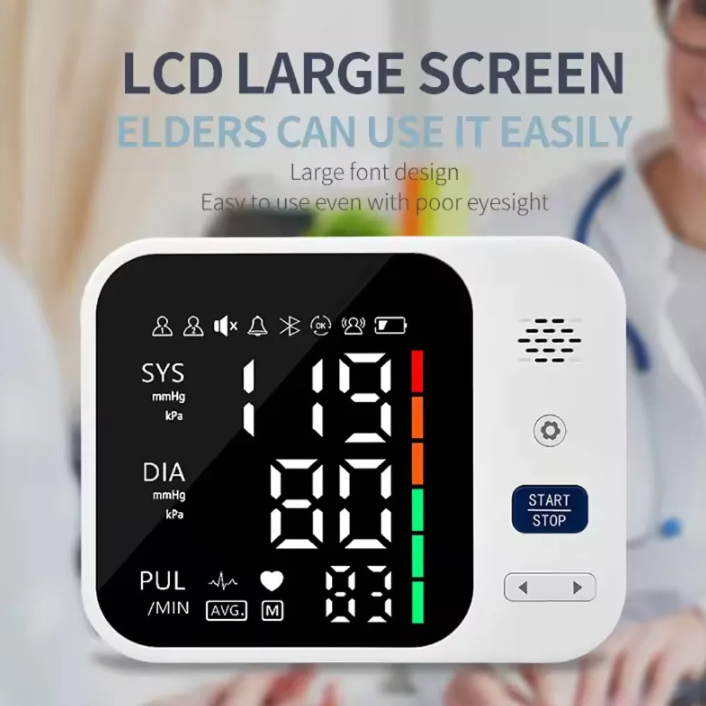 Automatic Tonometer Upper Arm Blood Pressure Monitor High Accurate Pressure Measure Tool Sphygmomanometer Tensiometer BP Monitor