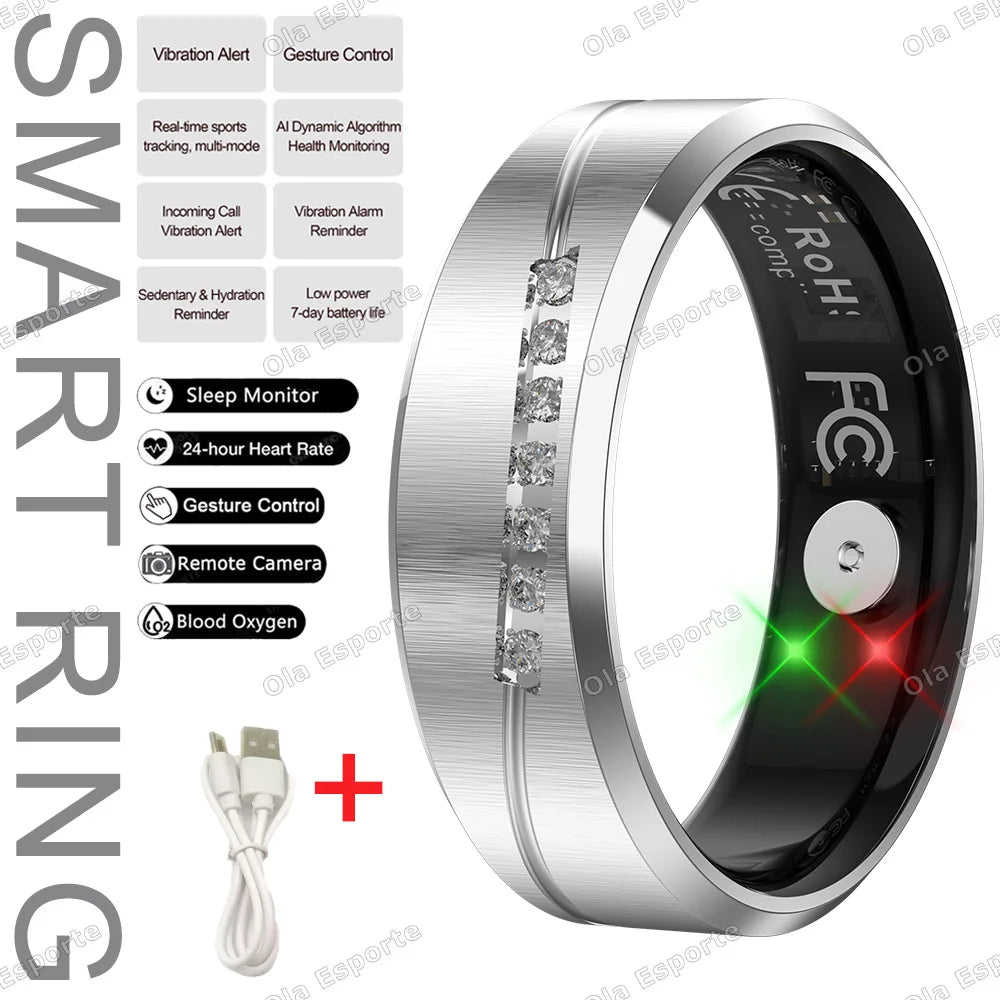 New vibration Smart Ring with Call/alarm clock reminder Heart Rate Body Temperature Health Monitor Smartring Exercise mode ring
