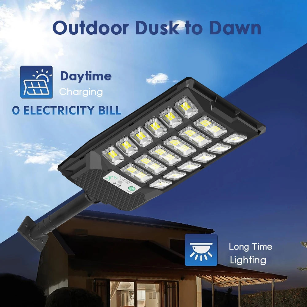 LED Solar Street Lights Outdoor Waterproof 50000LM Wide Angle Solar Light Parking Light Motion Sensor for Security Street Light