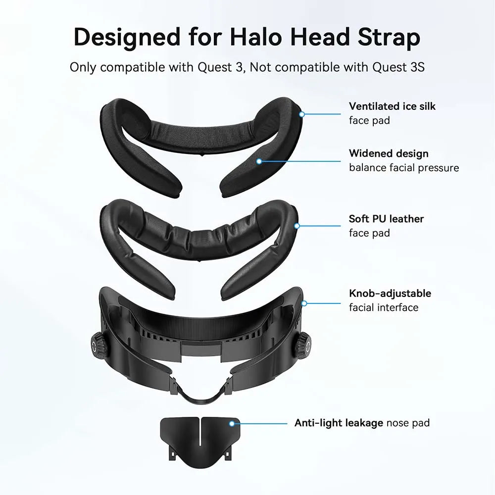Meta Quest 3 Facial Interface Ice Silk Pad - Breathable VR Accessory Tidesmit