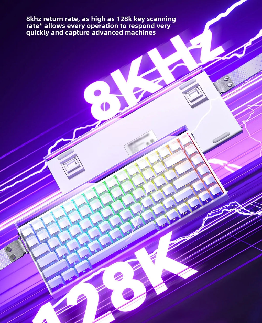 AULA HERO84 HE Magnetic Switch Wired Mechanical Keyboard RGB Music Rhythm 8K Return Rate Keyboard Computer Accessorie for Gamer