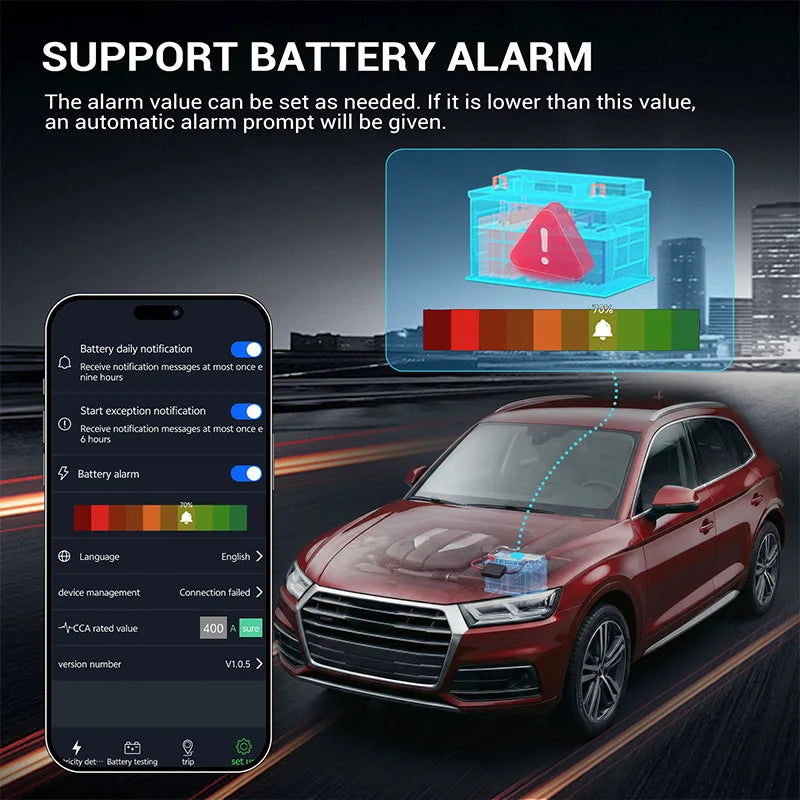 12V Battery Monitor Bluetooth Analyzer - HT-BM01 Wireless Data Tidesmit