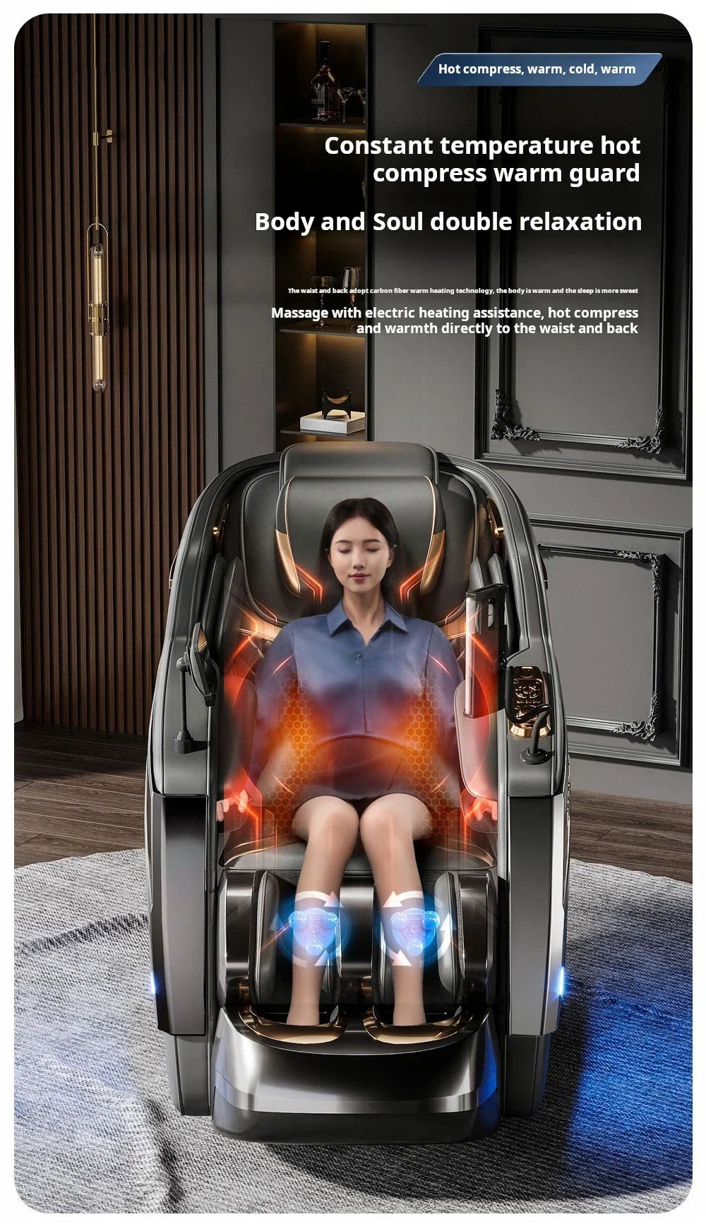 6D Zero Gravity Full Body Shiatsu Massage Chair - Blue Edition Massage Chairs Tidesmit