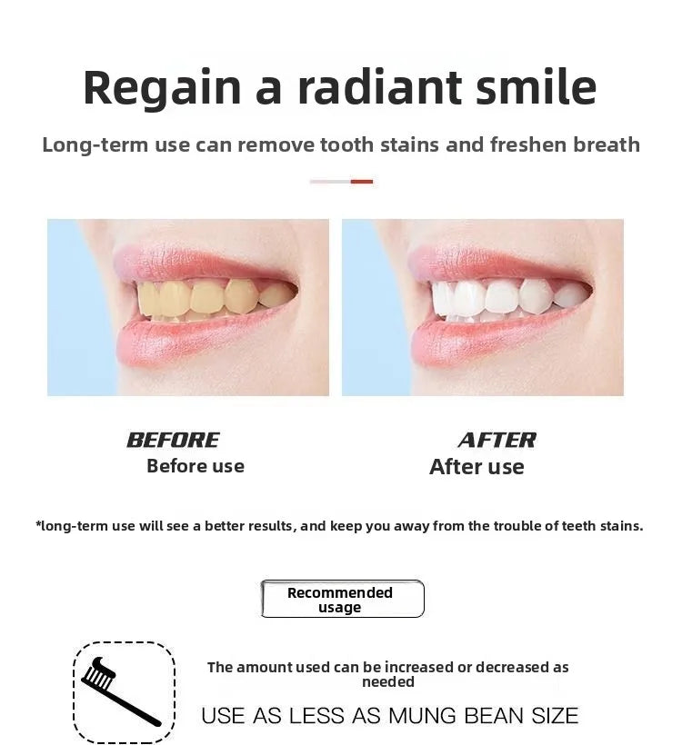 Tidesmit RASYAN herbal whitening toothpaste for removing coffee and smoke stains with gum health support