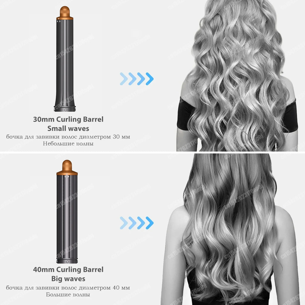Multil 1300W auto hair styler with 30mm and 40mm curling barrels for creating small and big salon-style waves.