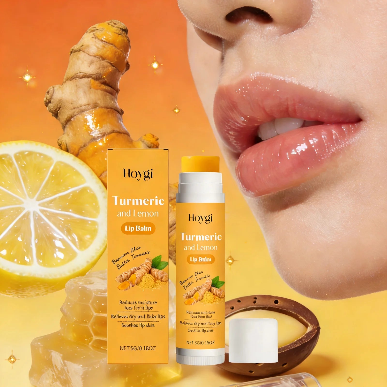 Turmeric Lemon Lip Balm for Dark Lips | Moisturizing Treatment Lip Care Tidesmit