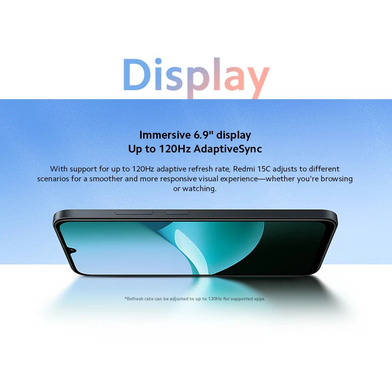 【Brand+】Xiaomi Redmi 15C Global Version 50MP main camera 120Hz 6.9" Dot Drop display 33W charging MediaTek Helio G81-Ultra